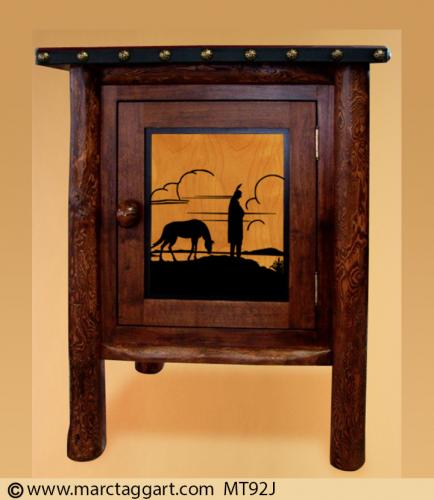 MT92J-Indian Nightstand with Sillhouette Indian